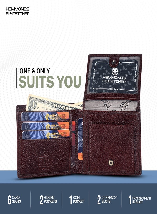 HAMMONDS FLYCATCHER RFID Protected Bi-Fold Wallet for Men Leather Original, Mens Wallet, Leather Wallets for Men, Stylish Purse with 6 Card Slots, 1 ID Slots, Coin Pocket, Mens Gift - Brown - Image 4